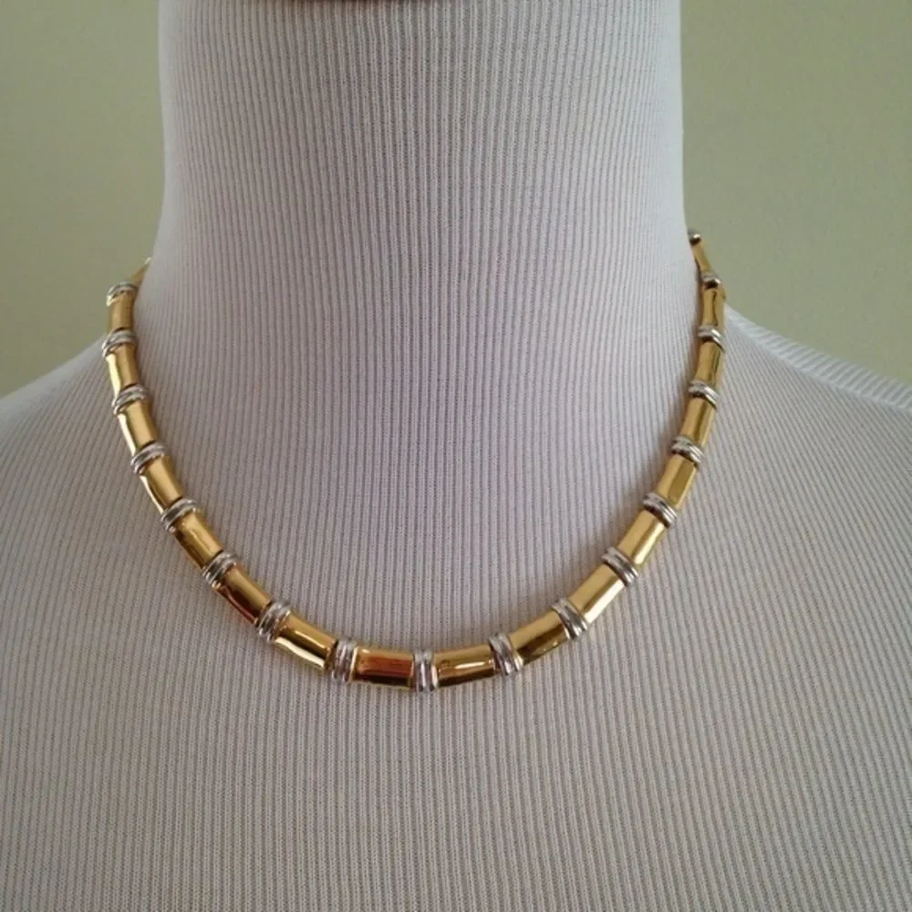 3 statement necklaces gold tone lot - Picture 6 of 6